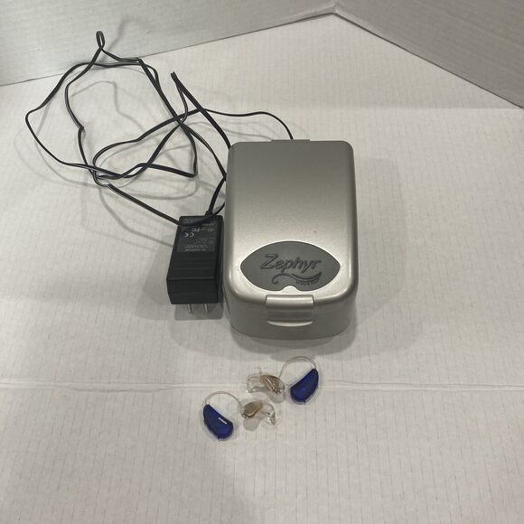 Phonak Audio Hearing Aids Left And Right 212 861 P With Zephyr Cleaning Box - Picture 1 of 13